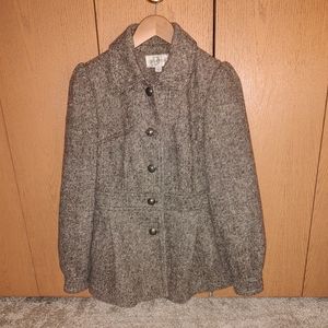 Donatella | Flared Tweed Pea Coat